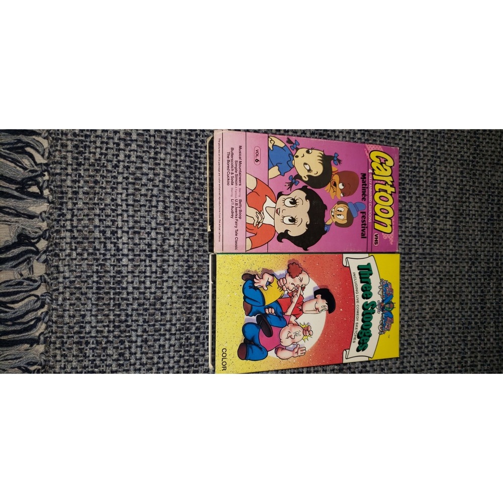 Vintage VHS Lot Cartoon Matinee Festival Vol 6 Betty Boop Three Stooges Tapes